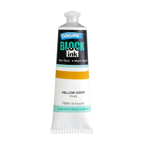 Derivan Block Printing Ink 75ml Yellow Oxide