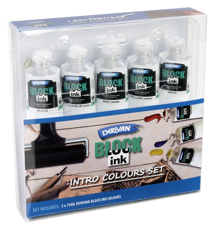 Derivan Block Ink Tube Intro Colours Set 5 x 75ml