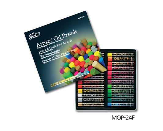 Mungyo Gallery Artist' Soft Oil Pastels Set 24 Fluoro & Metallic