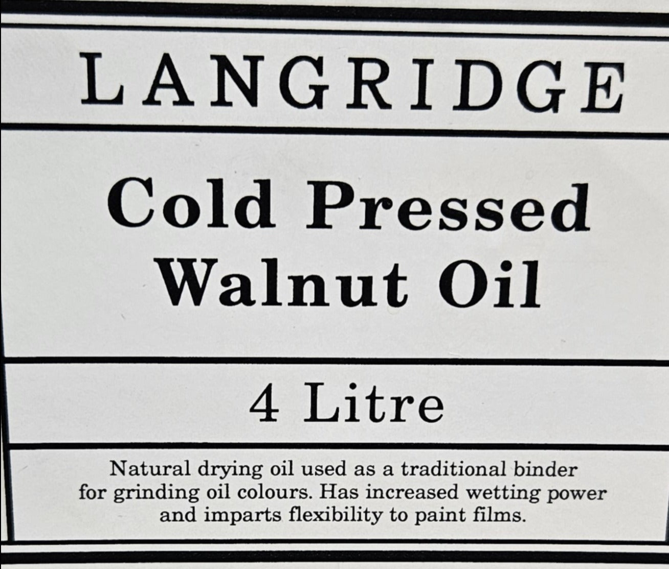 Langridge Cold Pressed Walnut Oil 4 Litre