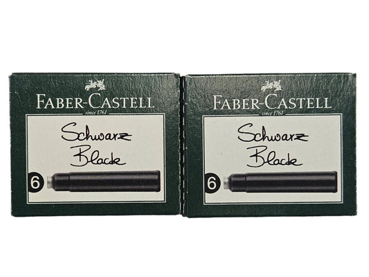 Faber Castell Fountain Pen Ink Cartridge Black x 6 Pack SALE BUNDLE + 1 FREE