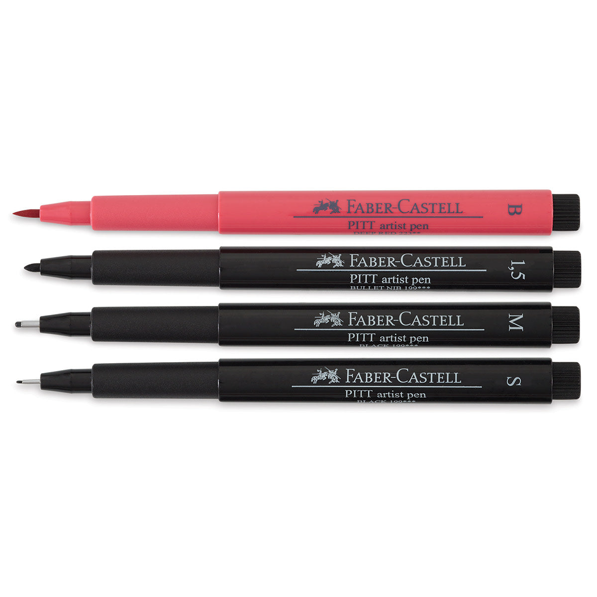 Faber Pitt Pen Set 4 Lettering Red And Black