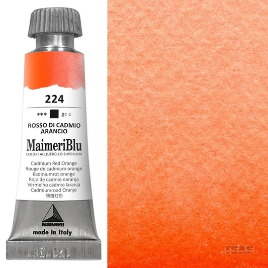 Maimeri Blu Watercolour 12ml Series 4 Cadmium Red Orange 224