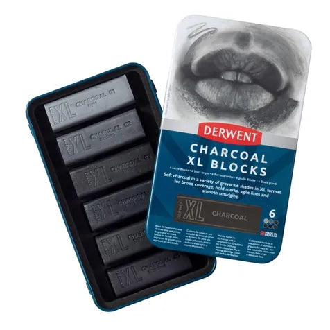 Derwent Charcoal XL Blocks Tin 6