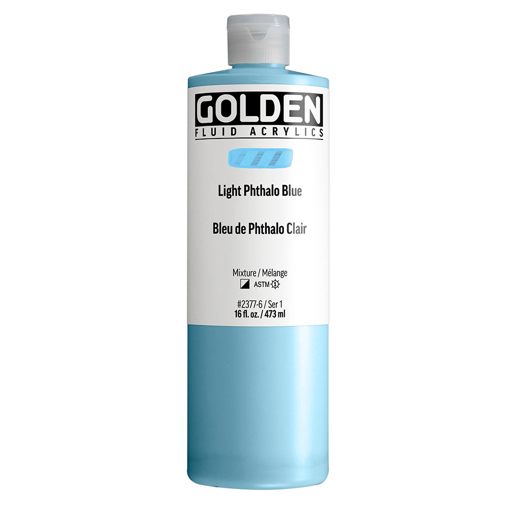 Golden Fluid Acrylic 473ml Light Phthalo Blue