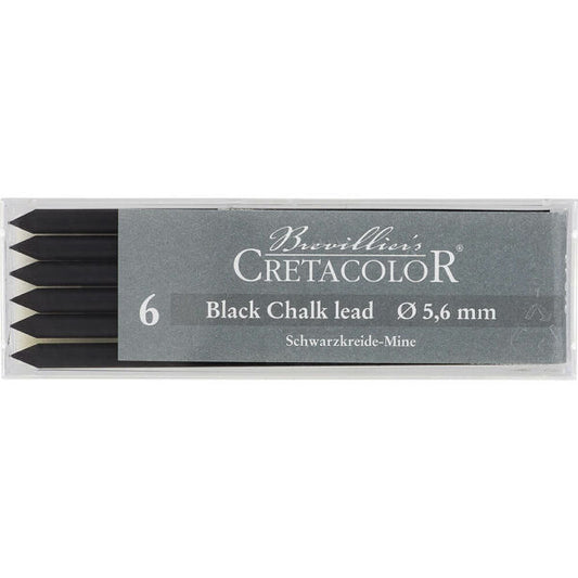 Cretacolor Lead Refills Black Chalk Box of 6