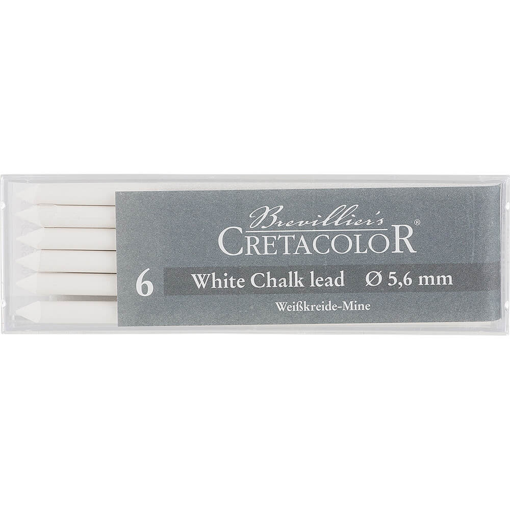 Cretacolor Leads 5.6mm White Chalk Pkt 6