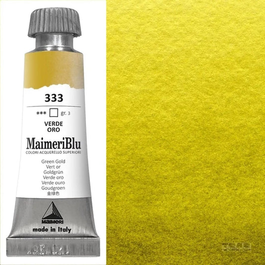 Maimeri Blu Watercolour 12ml Series 3 Green Gold 333