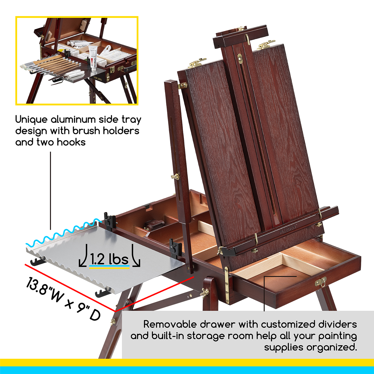Meeden French Sketchbox Easel with Metal Tray