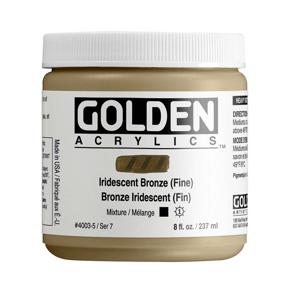 Golden Heavy Body Acrylic 237ml Iridescent Bronze (fine)