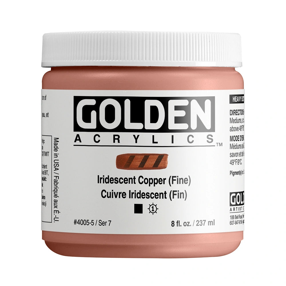 Golden Heavy Body Acrylic 237ml Iridescent Copper (fine)