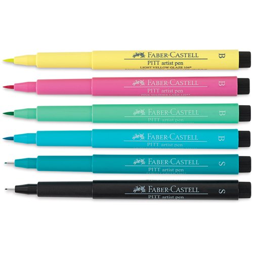 Faber Pitt Pen Set 6 Hand Letter Pastel