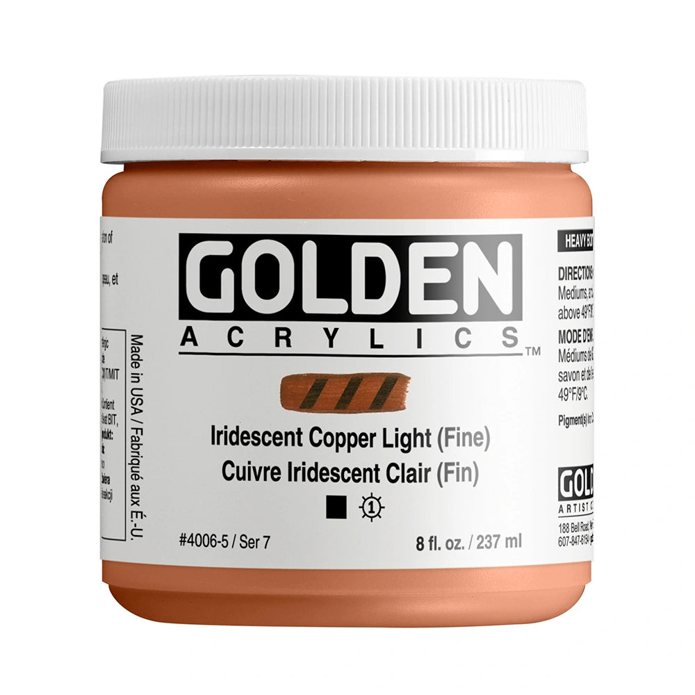 Golden Heavy Body Acrylic 237ml Iridescent Copper Light (fine)