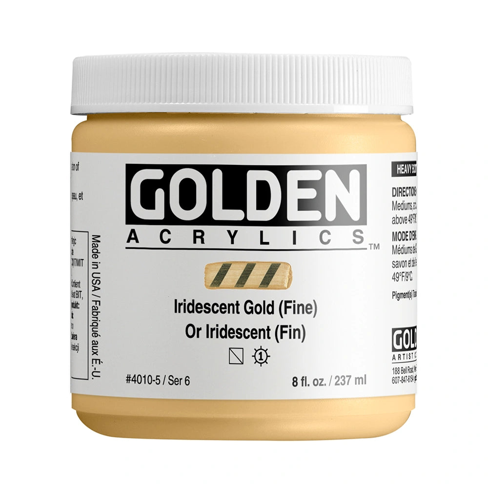 Golden Heavy Body Acrylic 237ml Iridescent Gold (fine)