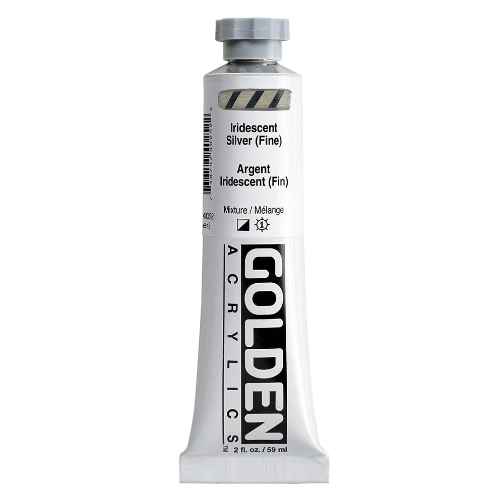 Golden Heavy Body Acrylic 59ml Iridescent Silver (Fine)