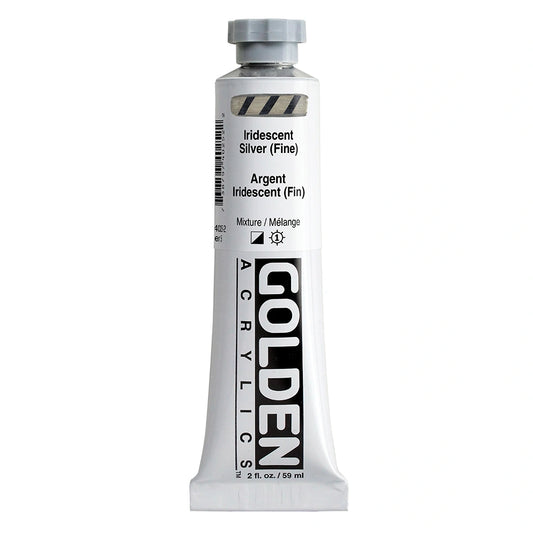 Golden Heavy Body Acrylic 59ml Iridescent Silver (Fine)