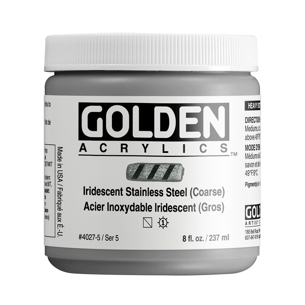 Golden Heavy Body Acrylic 237ml Iridescent Stainless Steel (coarse)