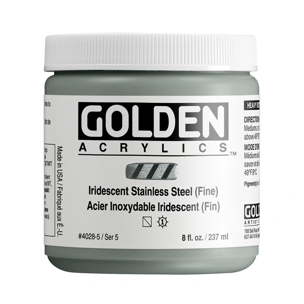 Golden Heavy Body Acrylic 237ml Iridescent Stainless Steel (fine)