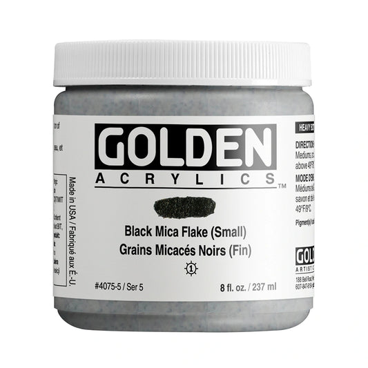 Golden Heavy Body Acrylic 237ml Black Mica Flake Small