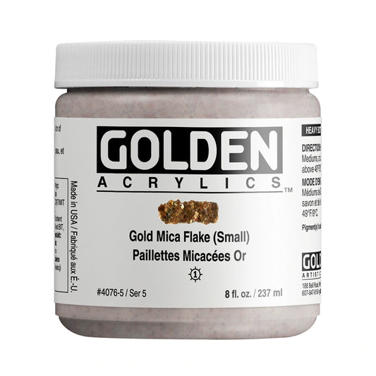 Golden Heavy Body Acrylic 237ml Gold Mica Flake Small