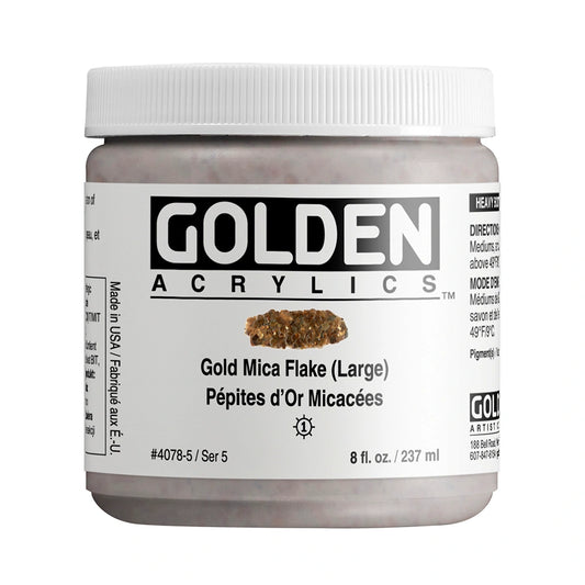 Golden Heavy Body Acrylic 237ml Gold Mica Flake Large