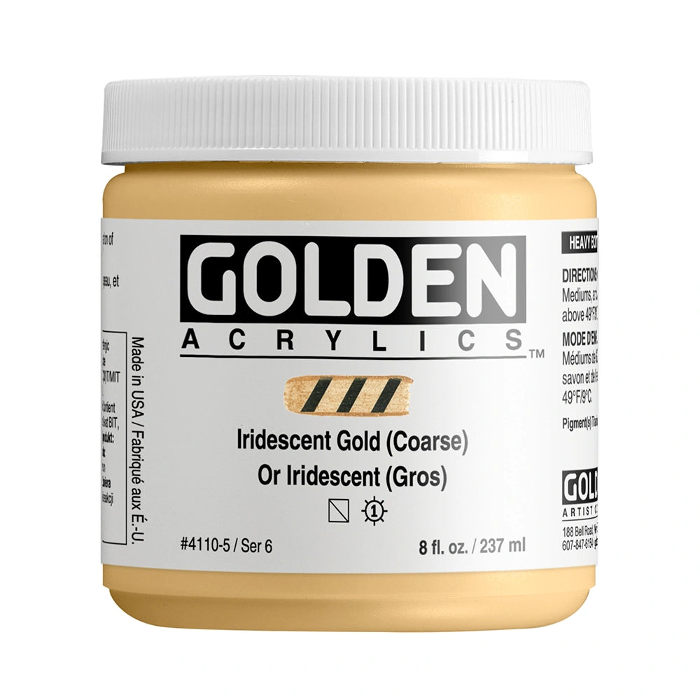 Golden Heavy Body Acrylic 237ml Iridescent Gold (coarse)