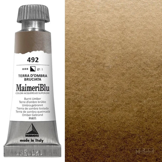 Maimeri Blu Watercolour 12ml Series 1 Burnt Umber 492