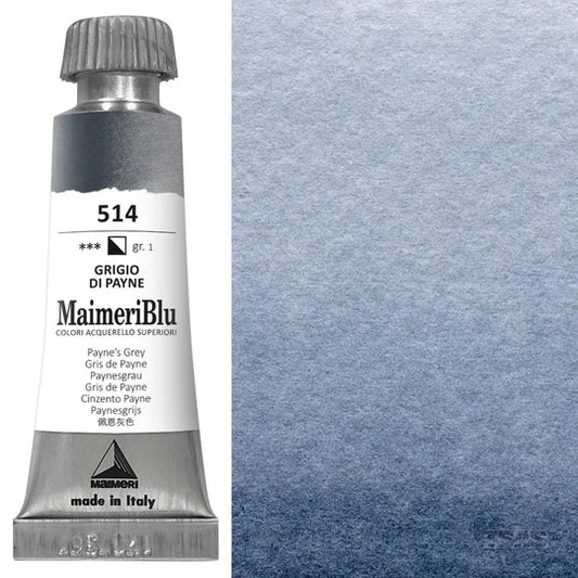 Maimeri Blu Watercolour 12ml Series 1 Paynes Grey 514