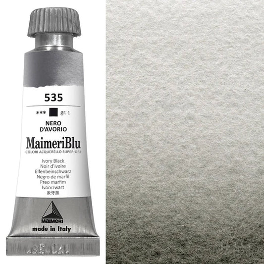 Maimeri Blu Watercolour 12ml Series 1 Ivory Black 535