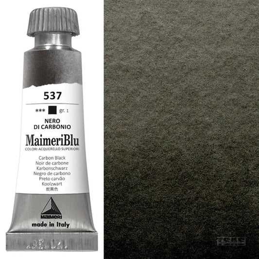 Maimeri Blu Watercolour 12ml Series 1 Carbon Black 537