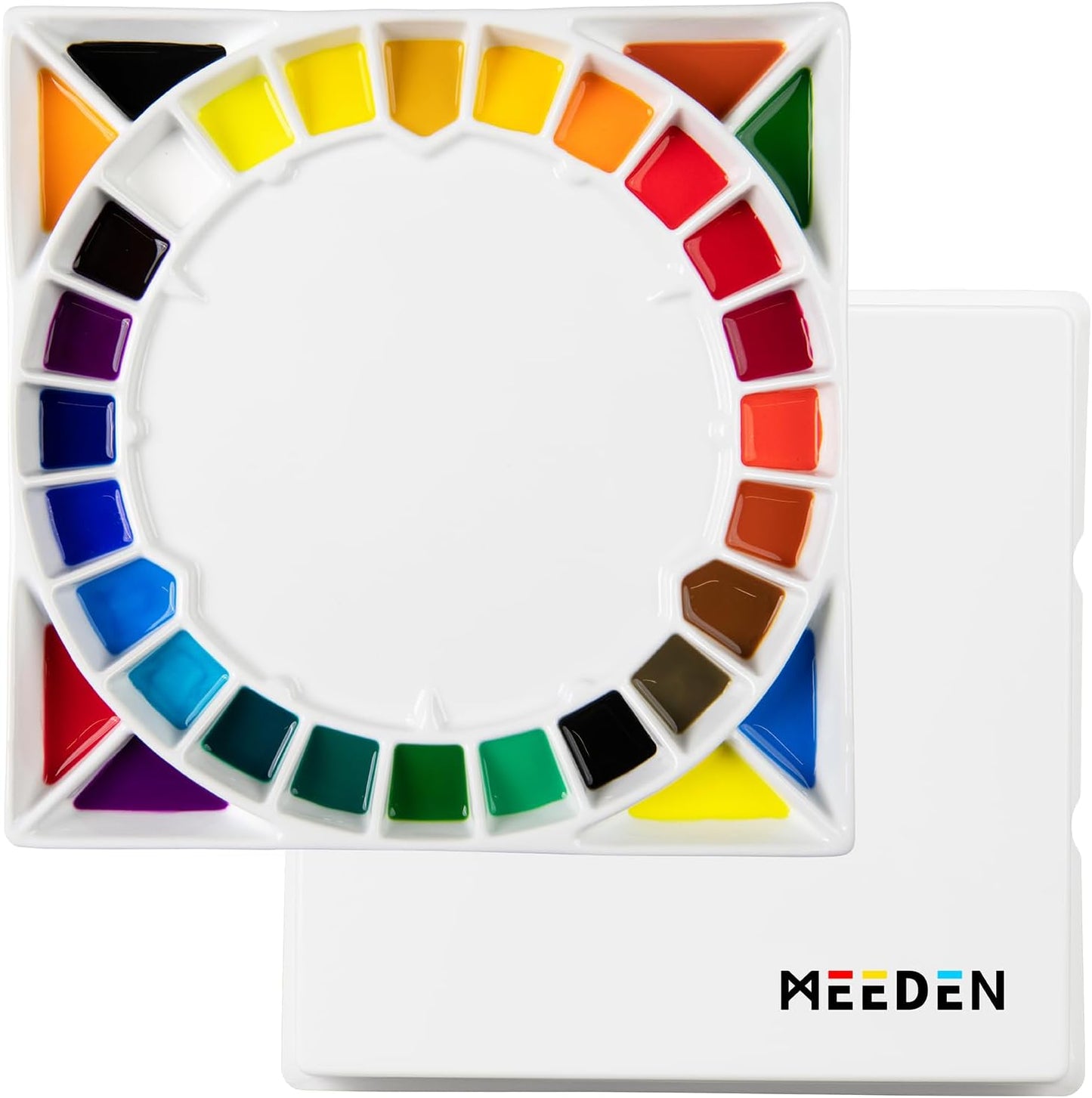 Meeden Heavy Duty Studio Porcelain Palette 32 Wells 12.6 x 12.6 x 1.2"