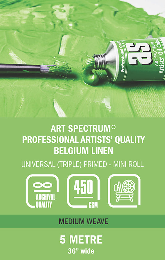 Art Spectrum Belgium Universal Triple Primed Linen Roll 450gsm 36" x 5m