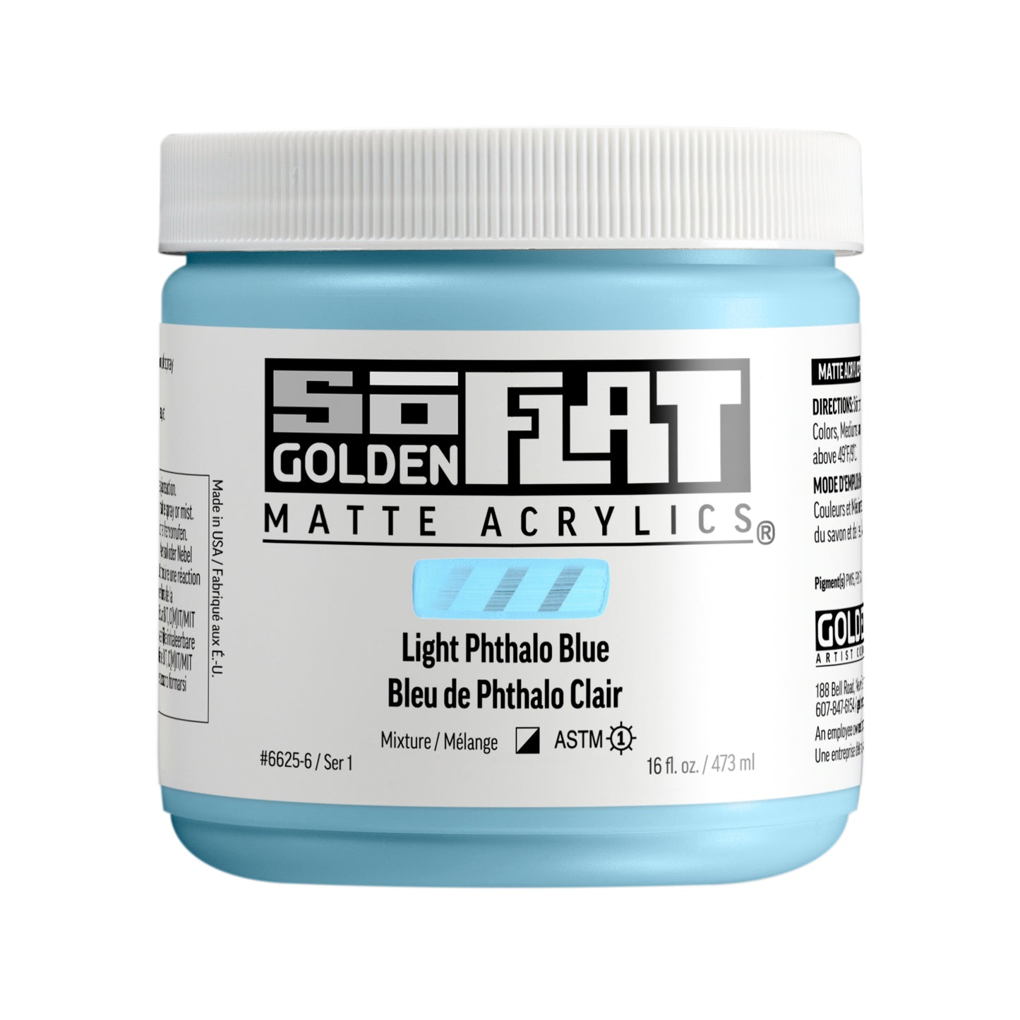 Golden SoFlat 473ml Light Phthalo Blue