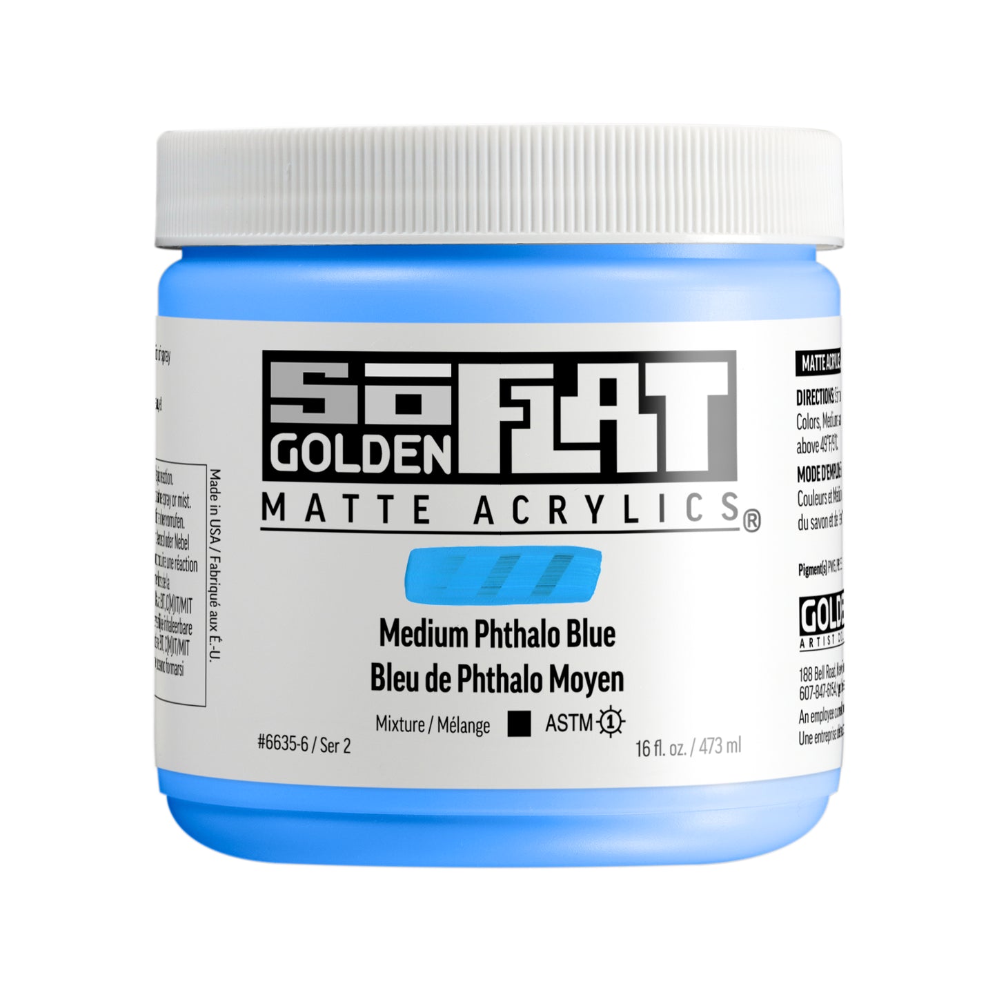 Golden SoFlat 473ml Medium Phthalo Blue