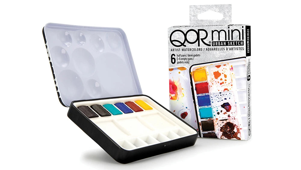 QoR Watercolor Urban Sketch Half Pan Set 6