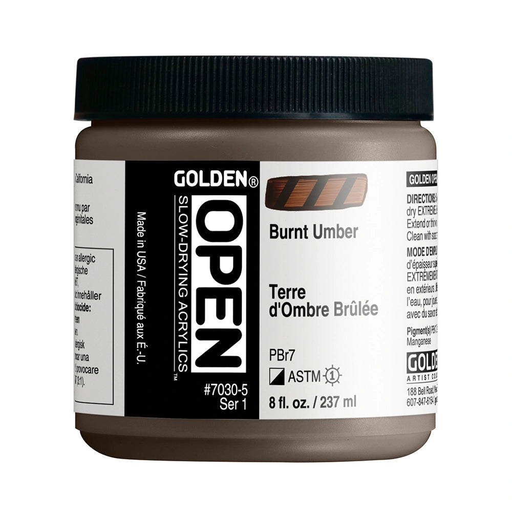 Golden Open Acrylics 237ml Burnt Umber