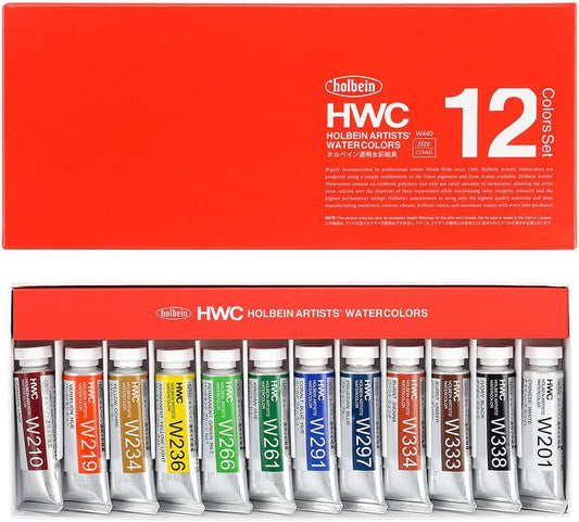 Holbein Watercolour Set of 12 x 15ml Tubes W440