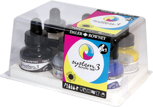 Daler System3 Ink Intro Set 6 x 29.5ml + 1 Marker