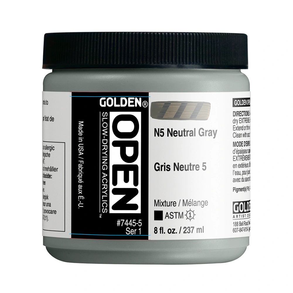 Golden Open Acrylics 237ml N5 Neutral Gray