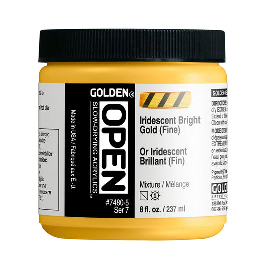 Golden Open Acrylics 237ml Iridescent Bright Gold (Fine)