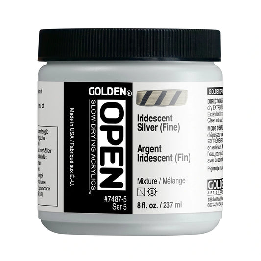 Golden Open Acrylics 237ml Iridescent Silver (Fine)