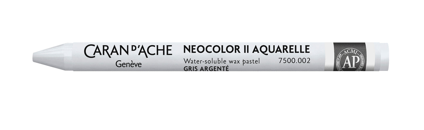 Caran d'Ache Neocolor II Water-Soluble Wax Pastel 002 Silver Grey