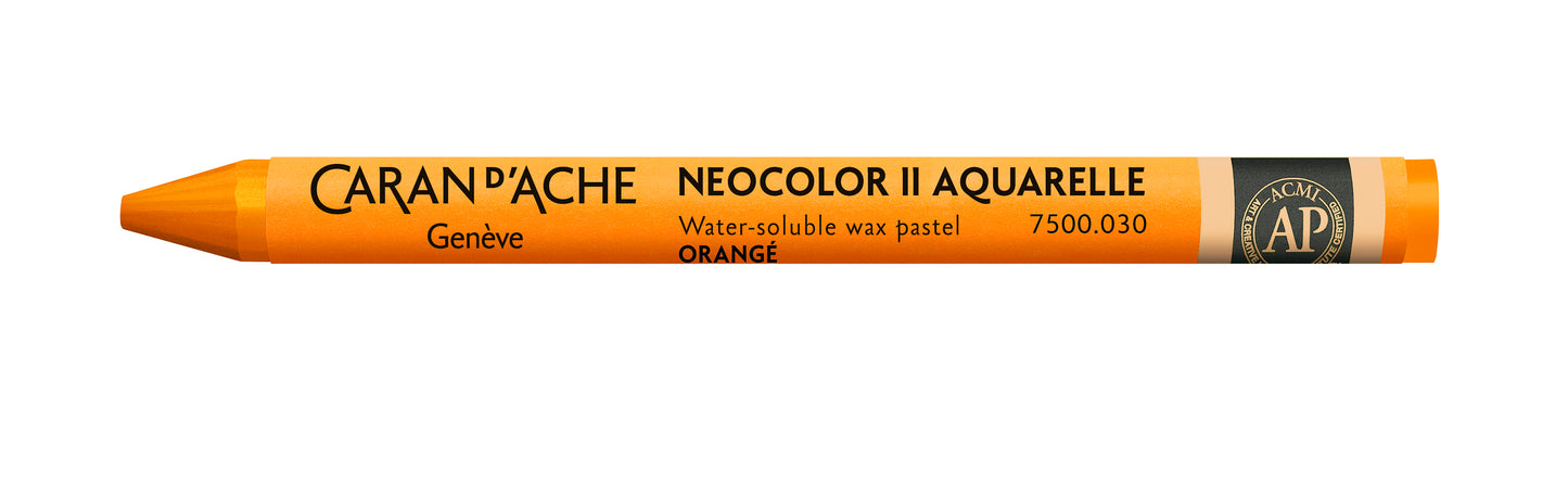 Caran d'Ache Neocolor II Water-Soluble Wax Pastel 030 Orange