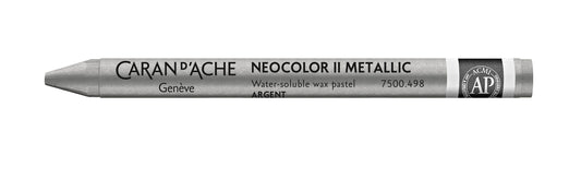 Caran d'Ache Neocolor II Water-Soluble Wax Pastel 498 Metallic Silver