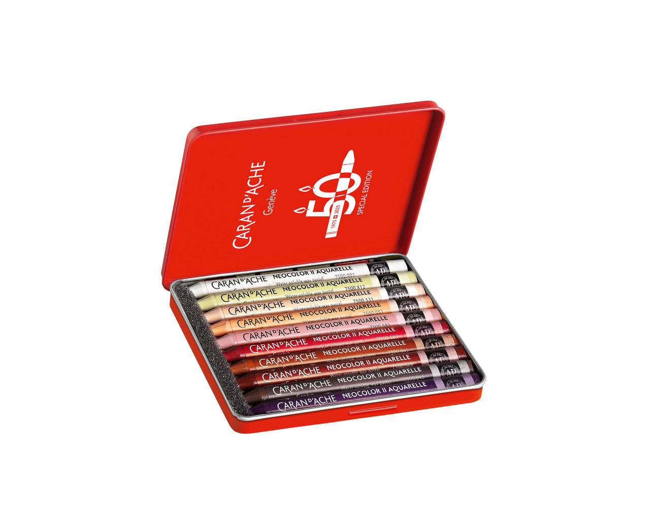 Caran d'Ache Neocolor II Water-Soluble Wax Pastel Special Edition Tin 10 Portrait