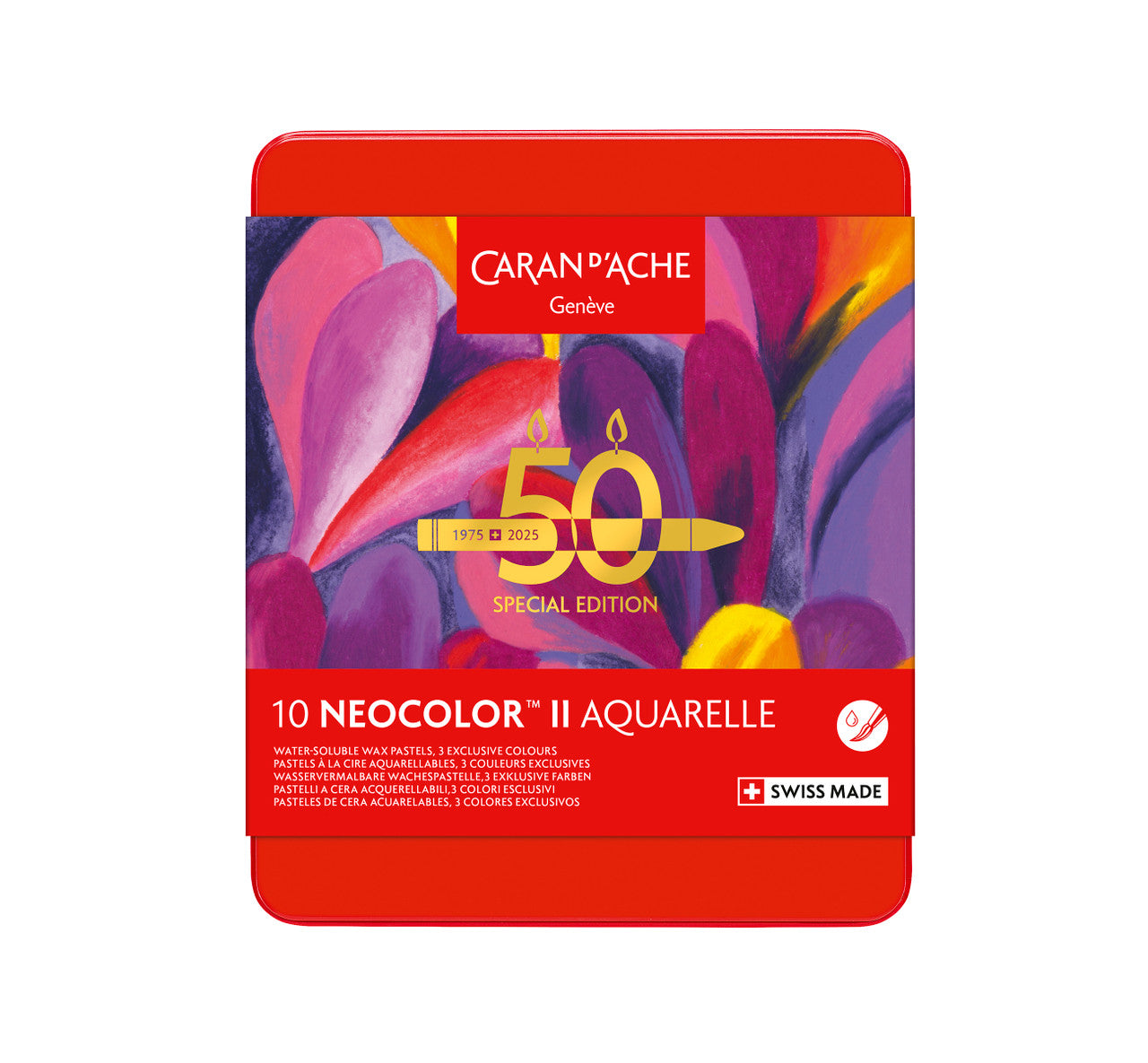 Caran d'Ache Neocolor II Water-Soluble Wax Pastel Special Edition Tin 10 Pop