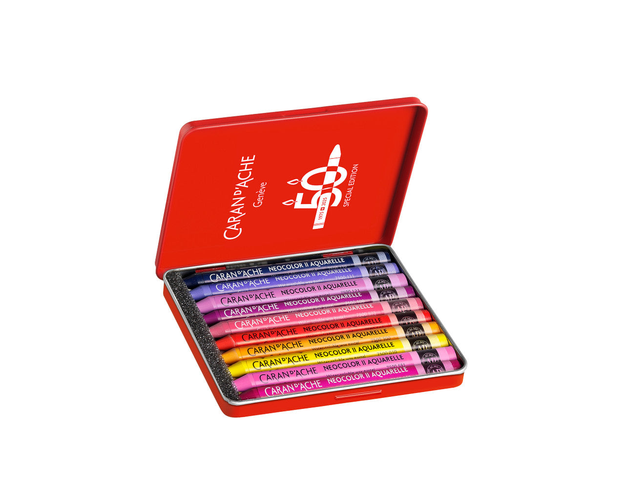 Caran d'Ache Neocolor II Water-Soluble Wax Pastel Special Edition Tin 10 Pop