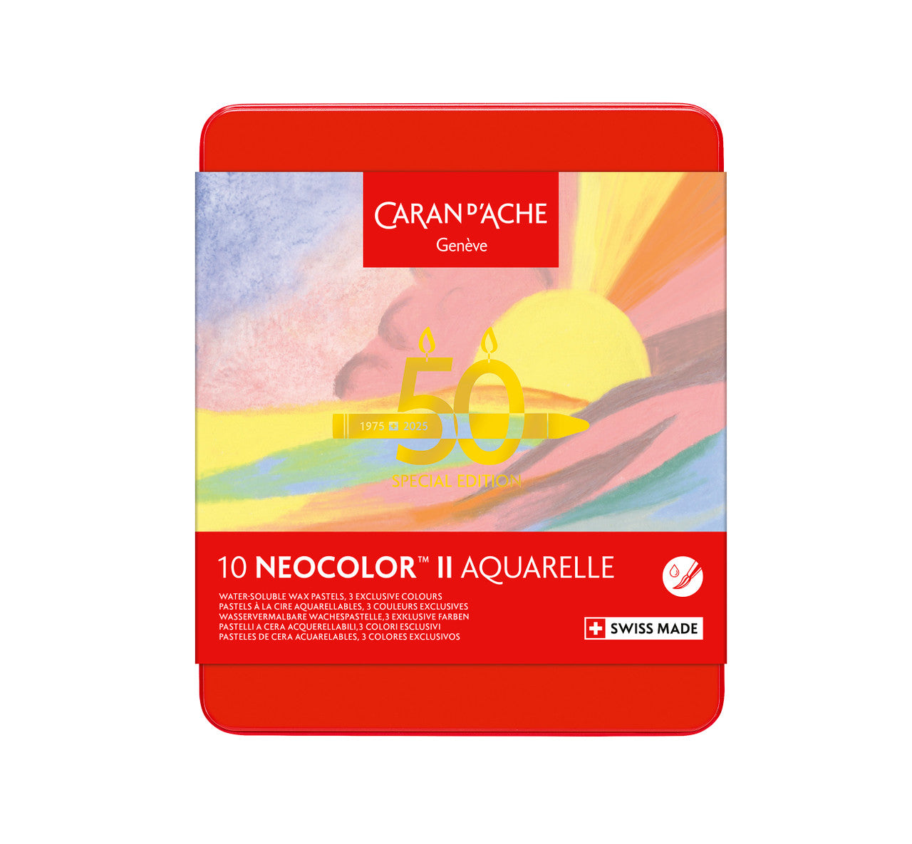 Caran d'Ache Neocolor II Water-Soluble Wax Pastel Special Edition Tin 10 Pastel