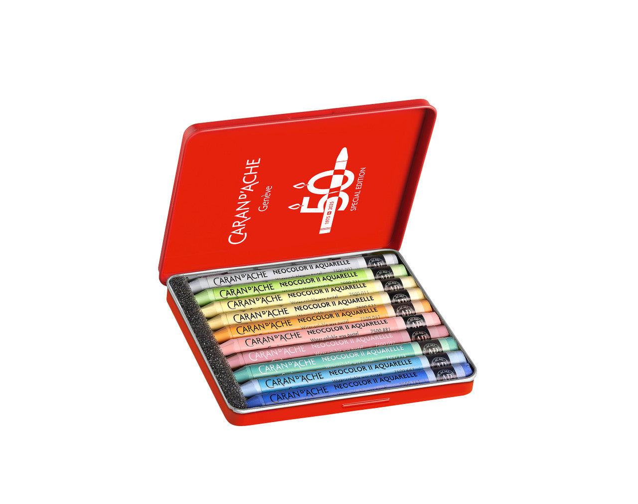 Caran d'Ache Neocolor II Water-Soluble Wax Pastel Special Edition Tin 10 Pastel