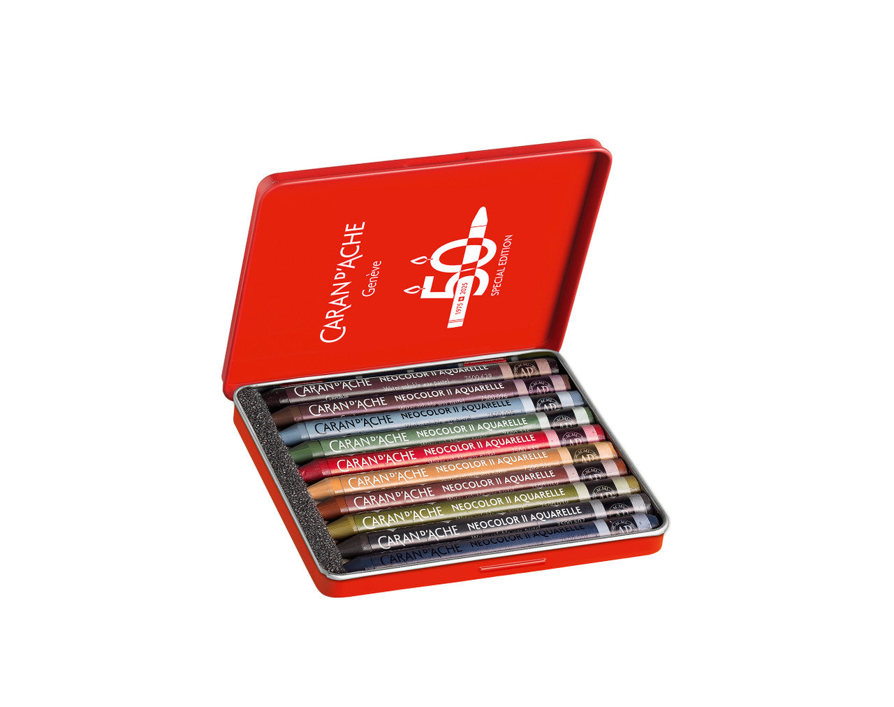 Caran d'Ache Neocolor II Water-Soluble Wax Pastel Special Edition Tin 10 Dark